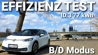 Wie sparsam ist der VW ID.3 in der Stadt? B/D Modus im Vergleich! Der Köln Test :)