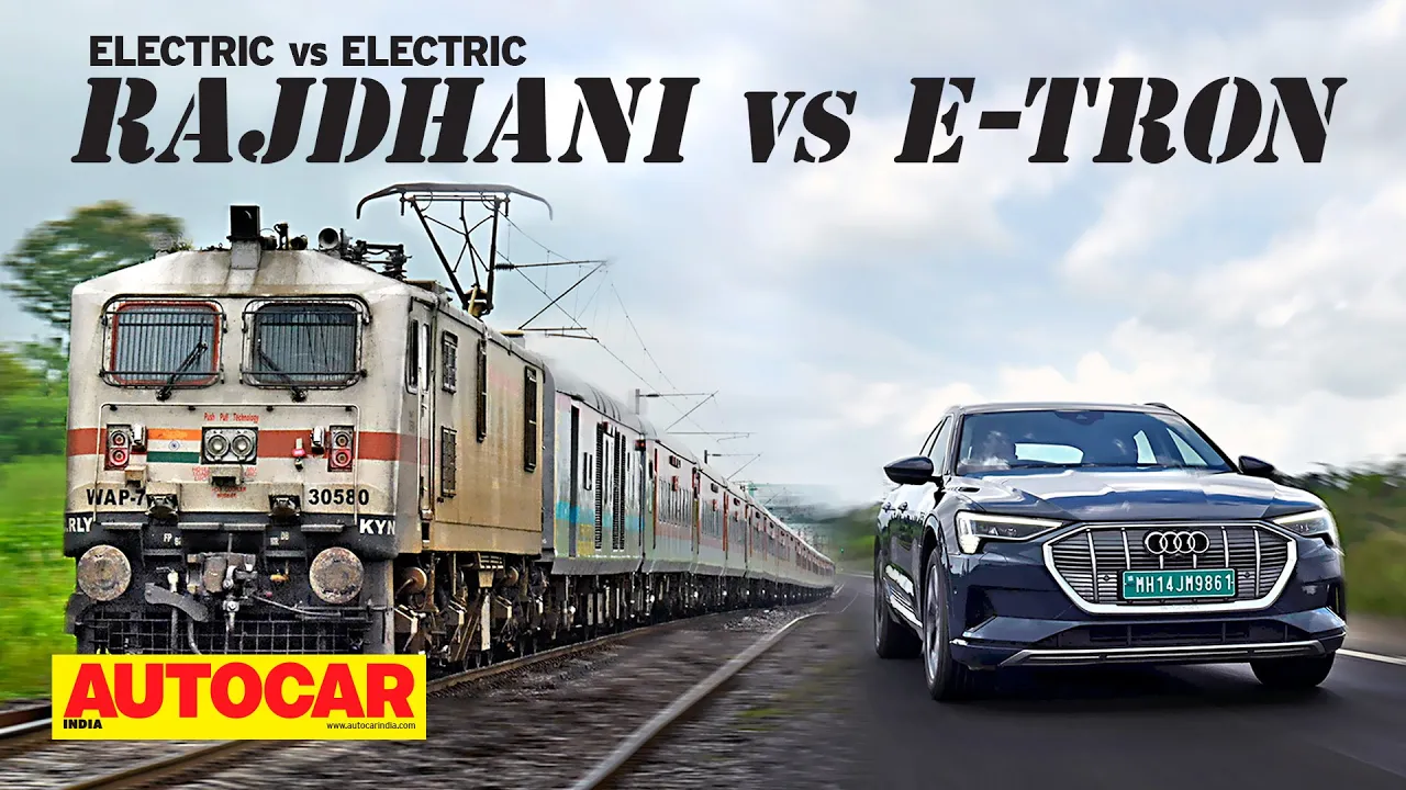 Rajdhani Express vs Audi e-tron : All-electric Nashik-Mumbai race! Earth Day Special | Autocar India