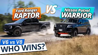 Ranger Raptor vs Patrol Warrior! FORD V6 Turbo or NISSAN V8?