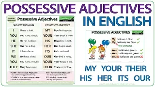 Possessive Adjectives in English - Grammar Lesson Possessive Adjectives in English - Grammar Lesson