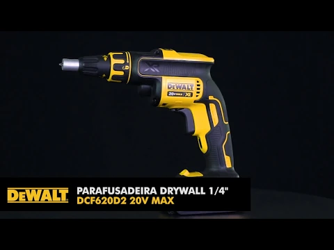 Parafusadeira a Bateria Dewalt com Bolsa, Carregador e 2 Baterias 20V 1/4" DCF620D2 127V