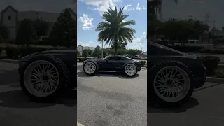 Truck Tires On A Mustang 😂 #mustang #tires #cars