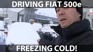 Driving Fiat 500e back from the airport