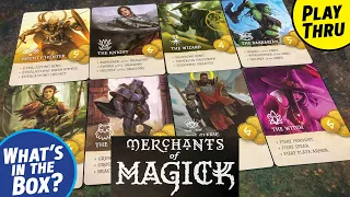 MERCHANTS OF MAGICK Unboxing and Solo Playthrough Published by Rock Manor Games