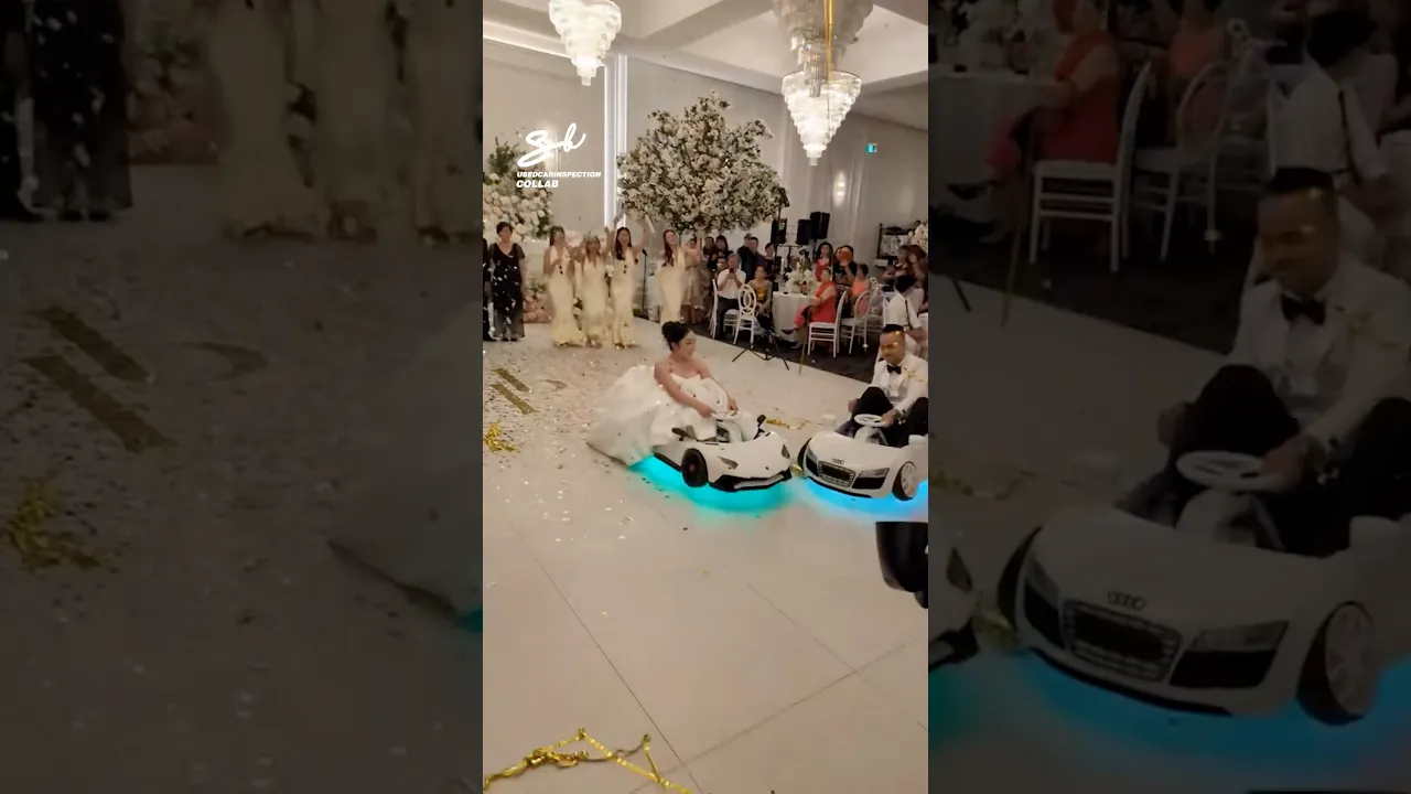 You May Now Drift Around The Bride...🤣 #weddings #cars #funny