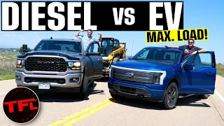 This Result Is Totally Unexpected: Ram Cummins Diesel VS Ford F-150 Lightning MAX Towing Comparison!