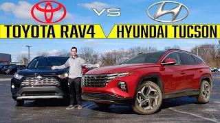 NEW KING?? -- 2022 Hyundai Tucson vs. 2021 Toyota RAV4: Comparison
