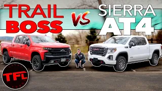 Is the GMC Sierra AT4 Diesel Worth an Extra $10K Over a Chevy Silverado Trail Boss? Let's Compare!