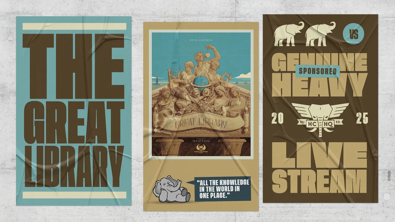 The Great Library - Tag-Team Solo Play-through by Heavy Cardboard