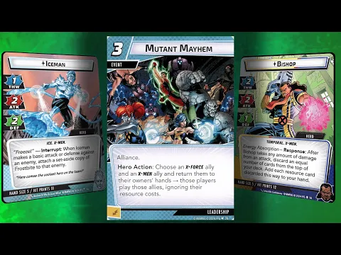 Marvel Champions Bishop + Iceman Multiplayer vs Expert Rhino