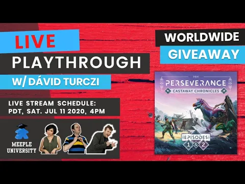 LIVE - Perseverance Castaway Chronicles Board Game - Playthrough + Dávid Turczi + Worldwide Giveaway