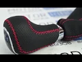 Видео Ручка КПП с пыльником Sal-Man в стиле Весты с красной прострочкой для ВАЗ 2113-2115 с кулисой