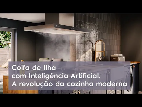Coifa de Ilha Electrolux 90cm Inox Experience com Inteligência Artificial e Alto Poder Sucção 127V CE9IF