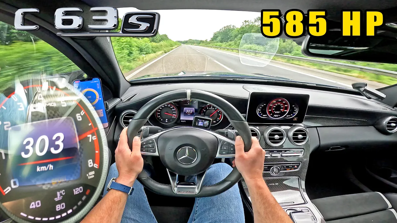 303KM/H in a TUNED 585HP Mercedes AMG C63 S on the AUTOBAHN [NO SPEED LIMIT]