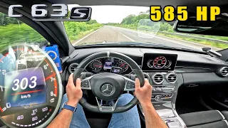 303KM/H in a TUNED 585HP Mercedes AMG C63 S on the AUTOBAHN [NO SPEED LIMIT]