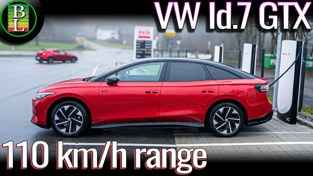 VW Id.7 GTX (AWD, 86kWh) - 110 km/h (68mph) range test