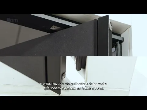 Kit Porta Pivotante ACM Externa Puxador Cava Fechadura Elétrica Mogno 240x120cm Dom Portas