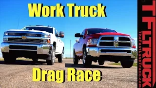 2017 Ram 2500 vs 2017 Chevy 2500: Gas V8 Work Truck Drag Race
