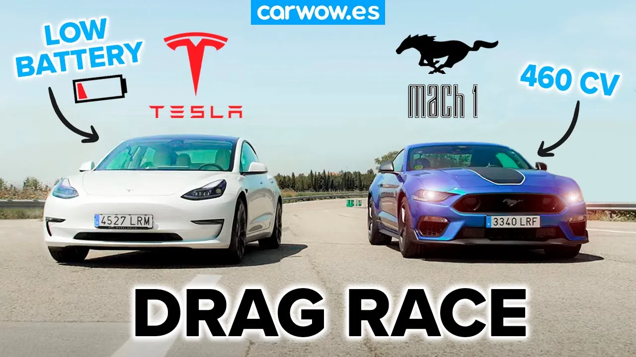 LE BAJO LA BATERÍA A UN TESLA MODEL 3 y LO ENFRENTO A UN FORD MUSTANG MACH 1 ¿QUIÉN GANA?