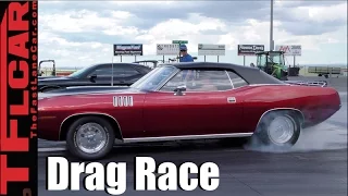 Hellcat vs 'Cuda Drag Race in TFL4K & 60 FPS: Ultimate Old vs New Mopar Mashup