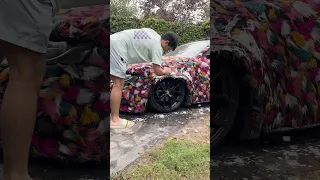 Washing An Audi Covered In Fur! 😱 #audi #car #fluffy