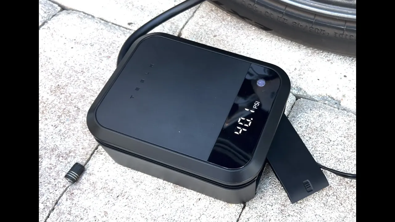 Tesla Air Compressor — How To Open It & Use It To Inflate Tires