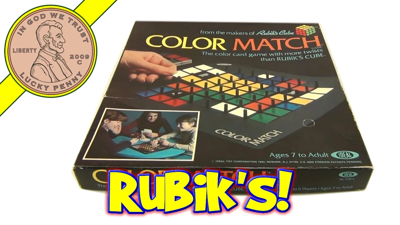 Vintage 1982 Color Match Rubik's Cube Family Card Game, by Ideal Toys