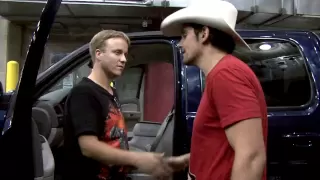 Brad Paisley gives a truck to the 1,000,000th Ticket Holder to the American Saturday Night Tour