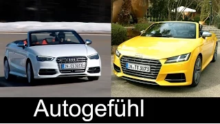 Best compact Audi convertible comparison test Audi TTS Roadster vs Audi S3 Cabriolet - Autogefühl