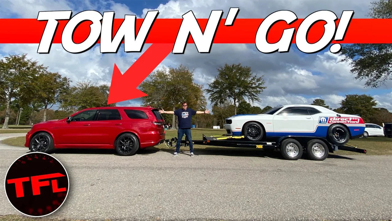 How Does the 2021 Dodge Durango HEMI V8 Tow? I Tow a Dragster to Find Out