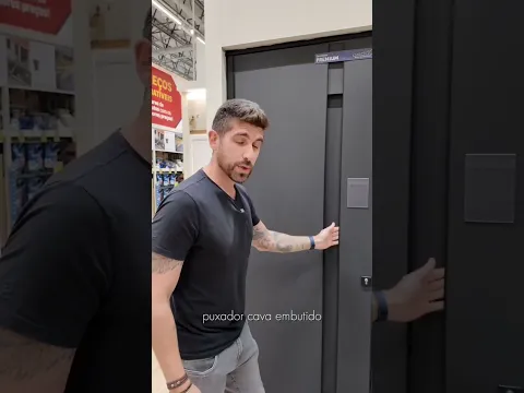 Kit Porta Alumínio ACM Pivotante Direito|Esquerdo Mogno 240x120cm com Batente Maison Dom Portas com Fechadura Elétrica