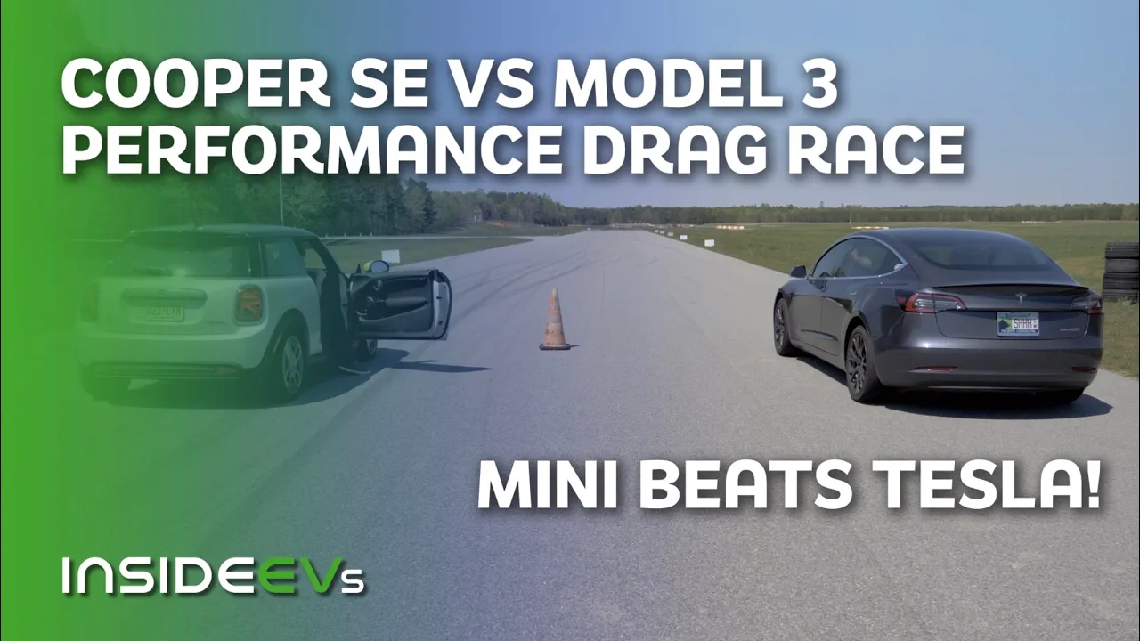 Model 3 Performance vs MINI Cooper SE Drag Race