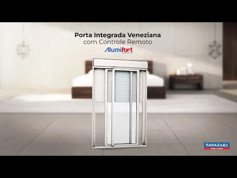 Porta Balcão de Correr 3 Folhas Alumínio Pintado Branco 2,37x1,50m Linha Alumifort Sasazaki