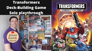 Solo play through Transformers deck building game