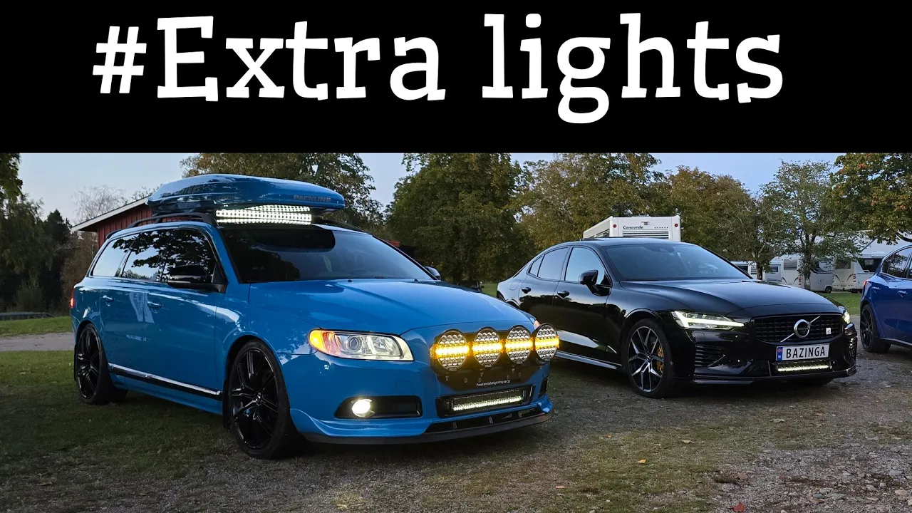 Installed extra lights to my S60  🔦 + attending a light meet 🇸🇪