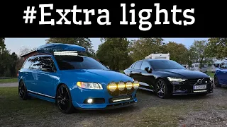 Installed extra lights to my S60  🔦 + attending a light meet 🇸🇪