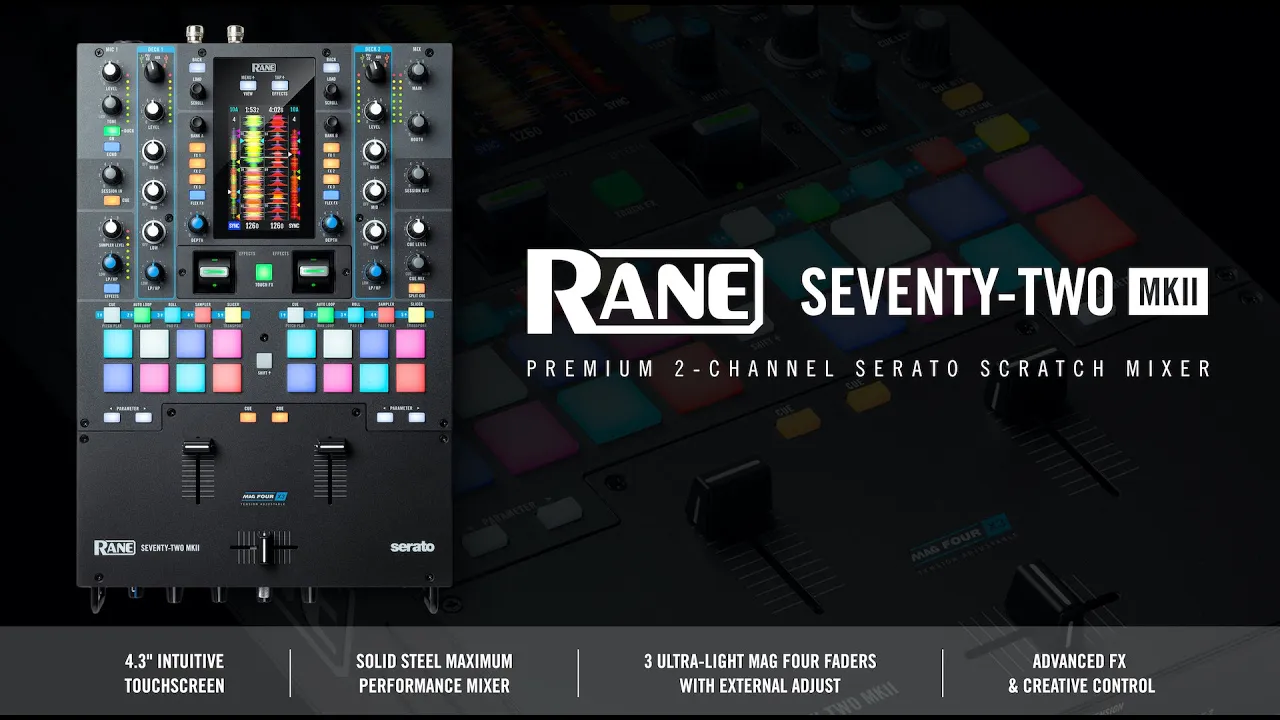 Product video thumbnail for RANE SEVENTY TWO MKII 2-Channel Serato Scratch DJ Mixer