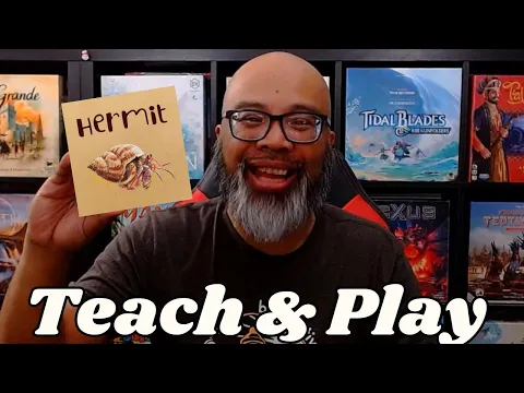 Create shell patterns to help a hermit crab catch a wave in a solo game of Hermit!