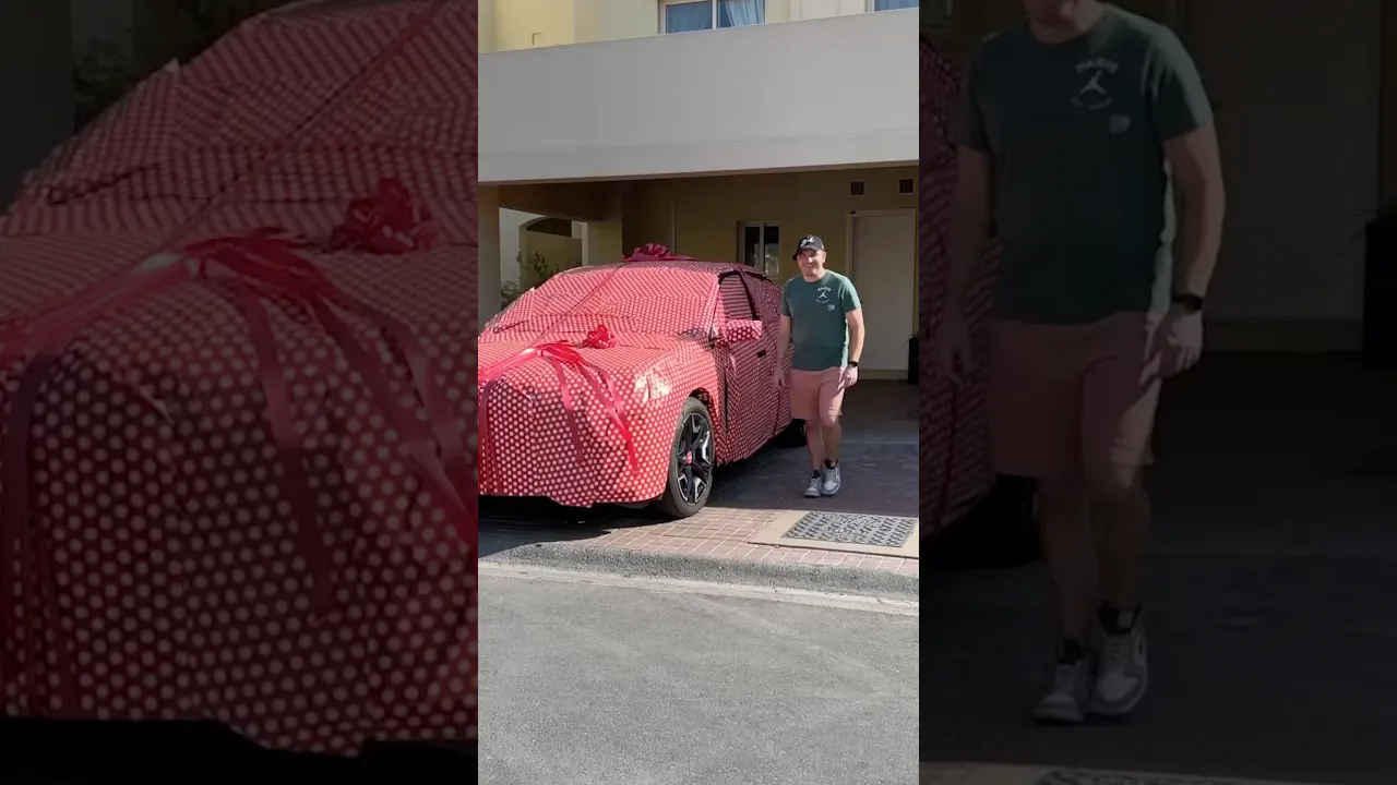 When she asks for her car wrapping for Christmas...🤣 #christmas #cars #prank