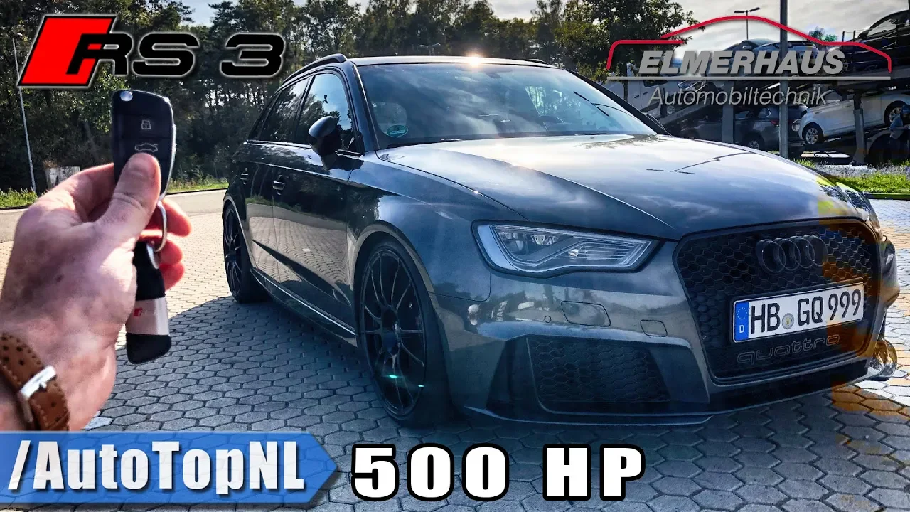 Audi RS3 500HP Elmerhaus REVIEW POV Test Drive on AUTOBAHN by AutoTopNL