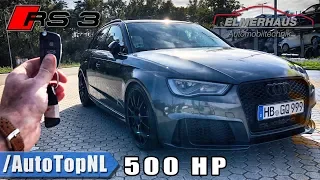 Audi RS3 500HP Elmerhaus REVIEW POV Test Drive on AUTOBAHN by AutoTopNL
