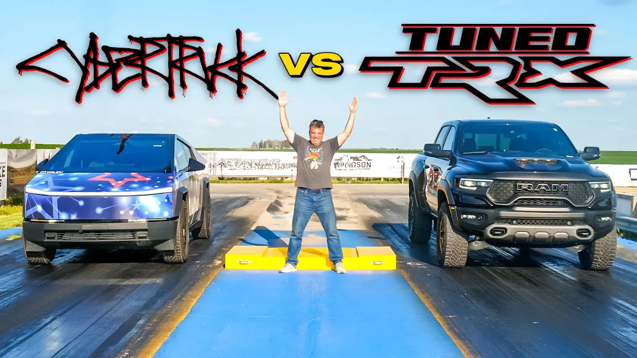 Will a Tuned Ram TRX Beat a Tesla Cybertruck in a Drag Race?