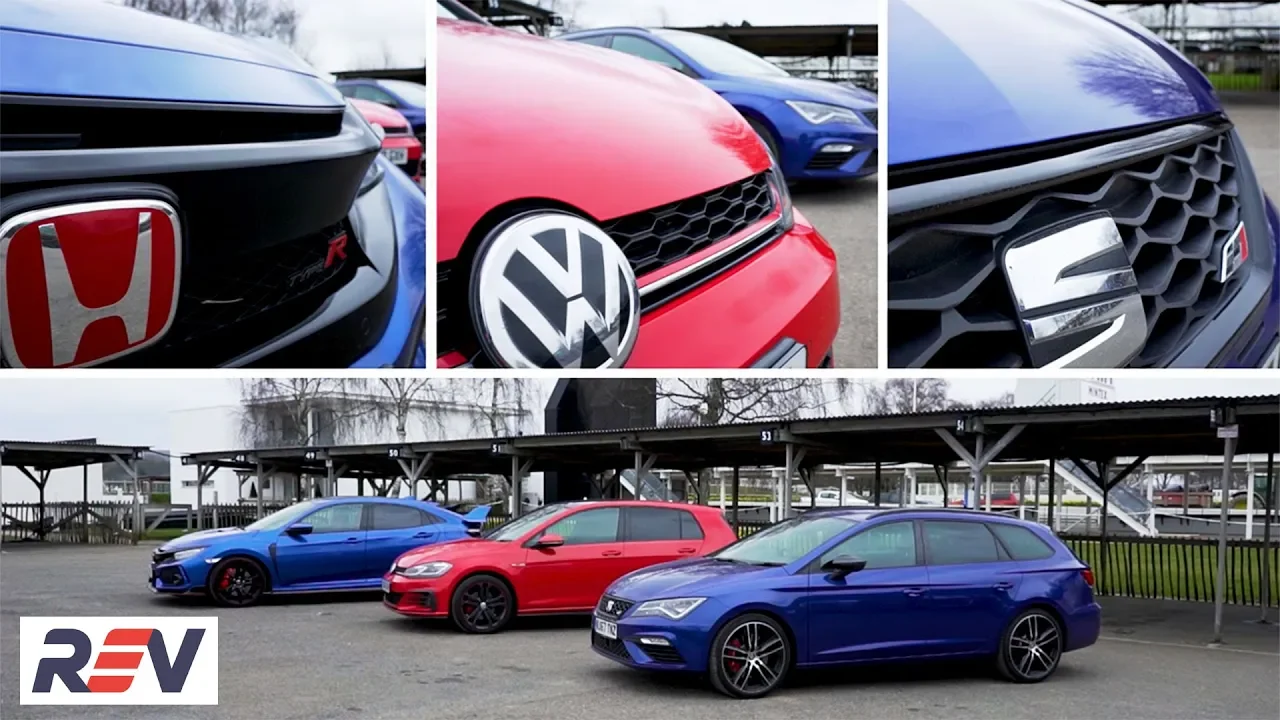 The REV Test: Hot hatches. Honda Civic Type R vs Seat Leon ST Cupra vs Volkswagen Golf GTI