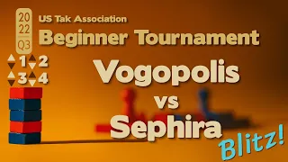 Live Commentary - 2022 Q3 Beginner Tak Tournament SEMIFINALS BLITZ TIEBREAKER- Vogopolis vs Sephira