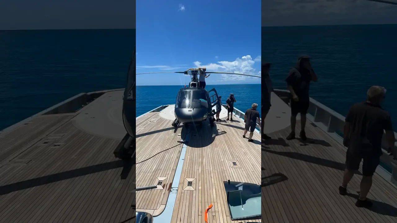 For when you need to make a quick getaway...🚁 #helicopter #luxury #yacht