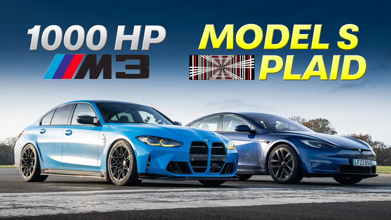 Drag Race: 1,000hp BMW M3 vs 1,000hp Tesla Model S Plaid
