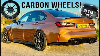 testing CARBON WHEELS on our BMW M3 at 318KMH TOP SPEED!