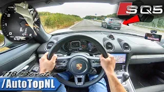 PORSCHE 718 BOXSTER 284km/h TOP SPEED AUTOBAHN POV vs AUDI SQ5 by AutoTopNL