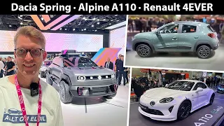Dacia Spring, Alpine A110 E-Ternité, Renault 4EVER m.fl. från bilmässan i Paris