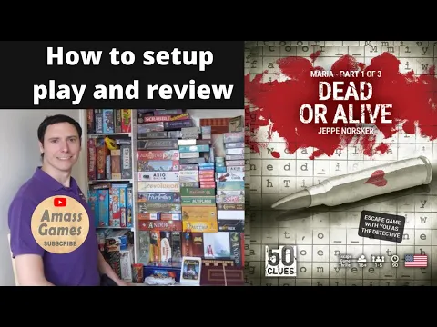 Dead or Alive 50 Clues: narrative board game how to setup play review escape room * Amass Games